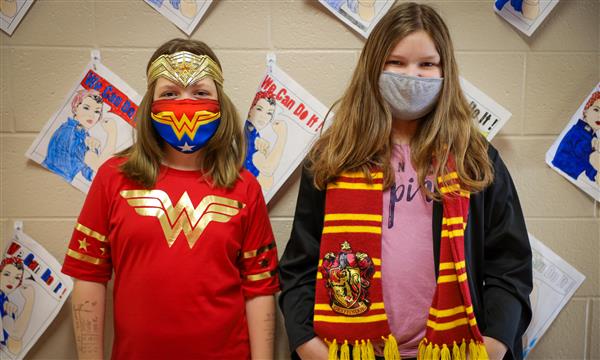 Students dressed as book characters